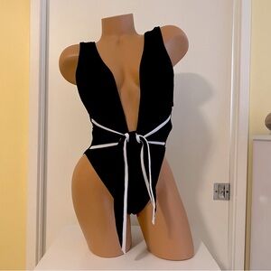 One piece deep v cut swimsuit